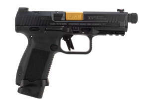 Canik Tp9 Compact Elite Executive 9mm optic ready pistol features a threaded barrel